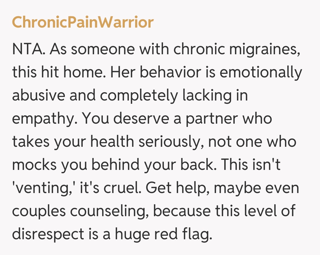 Comentariu de la ChronicPainWarrior