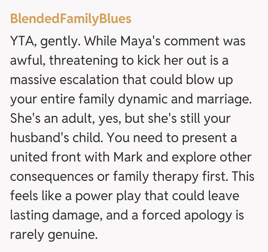Comentariu de la BlendedFamilyBlues