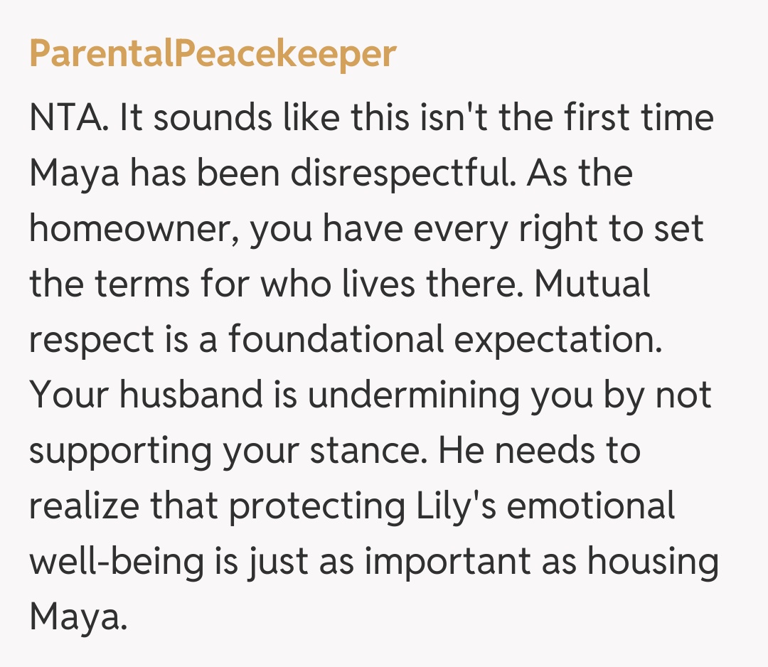 Comentariu de la ParentalPeacekeeper
