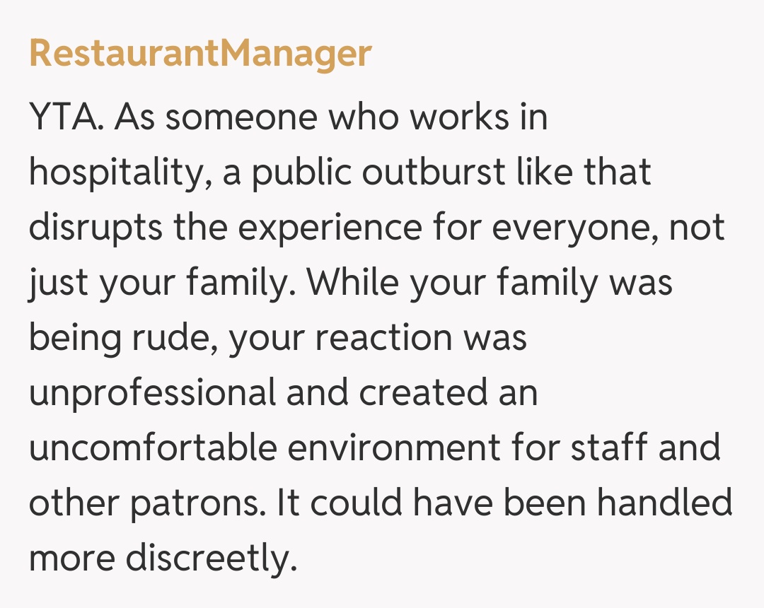 Comentariu de la RestaurantManager