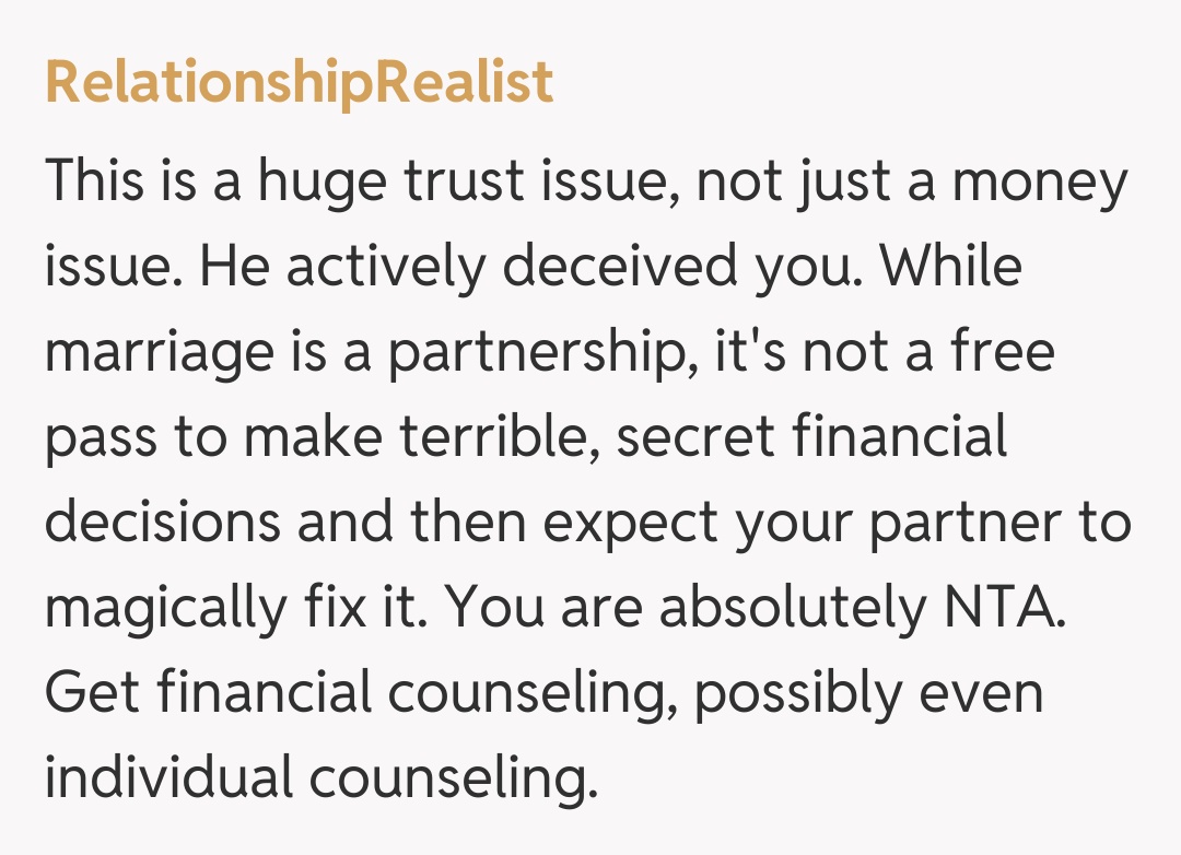 Comentariu de la RelationshipRealist