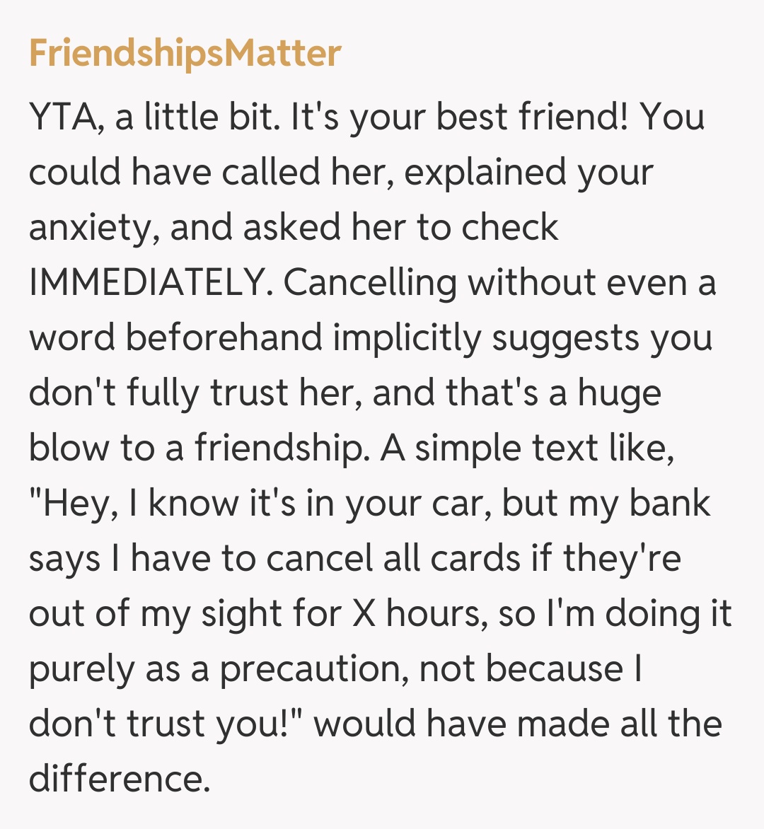Comentariu de la FriendshipsMatter