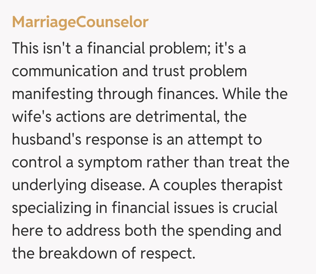 Comentariu de la MarriageCounselor