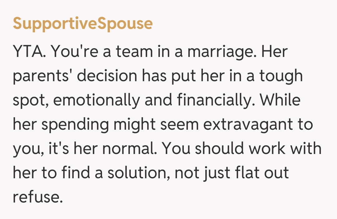 Comentariu de la SupportiveSpouse