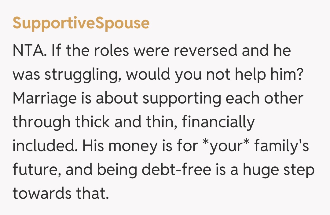 Comentariu de la SupportiveSpouse