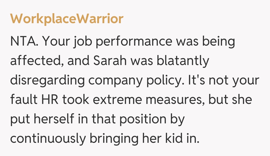 Comentariu de la WorkplaceWarrior