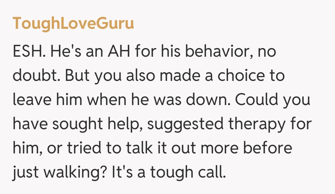 Comentariu de la ToughLoveGuru
