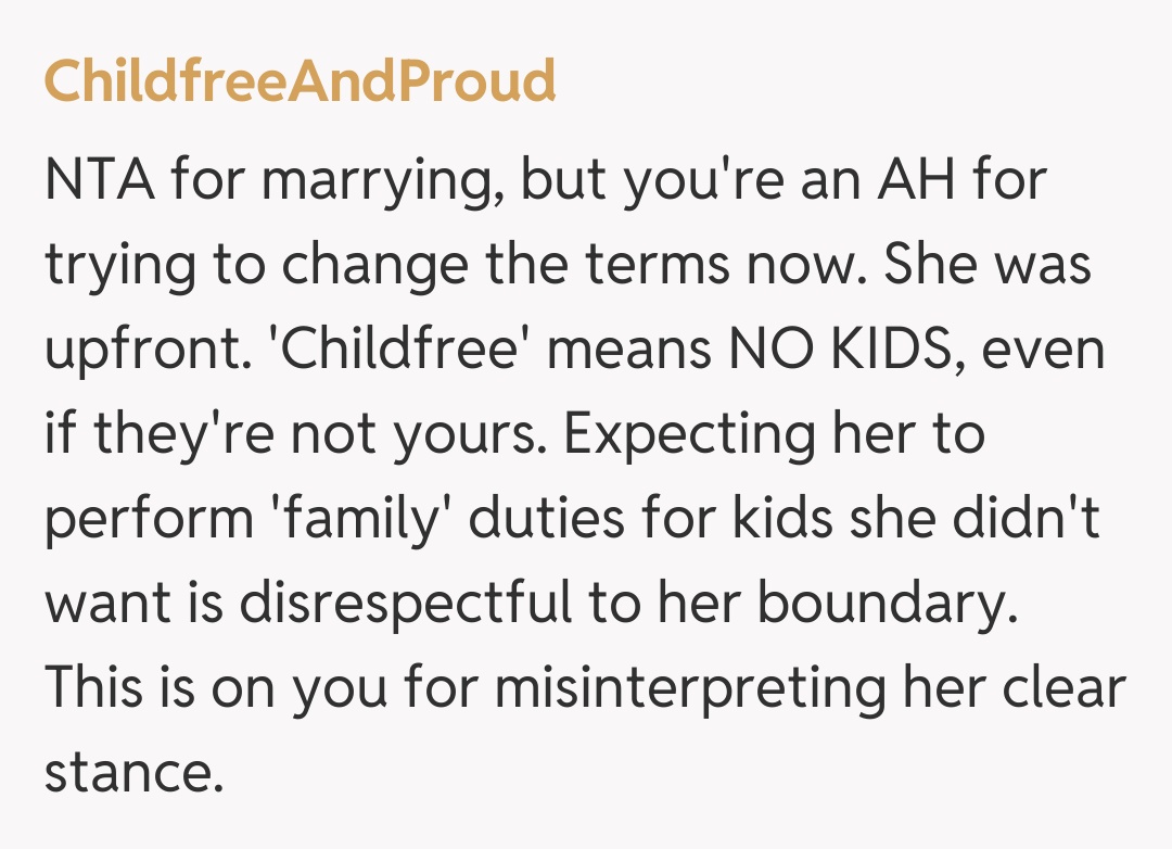 Comentariu de la ChildfreeAndProud