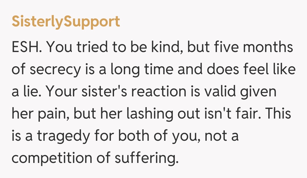 Comentariu de la SisterlySupport