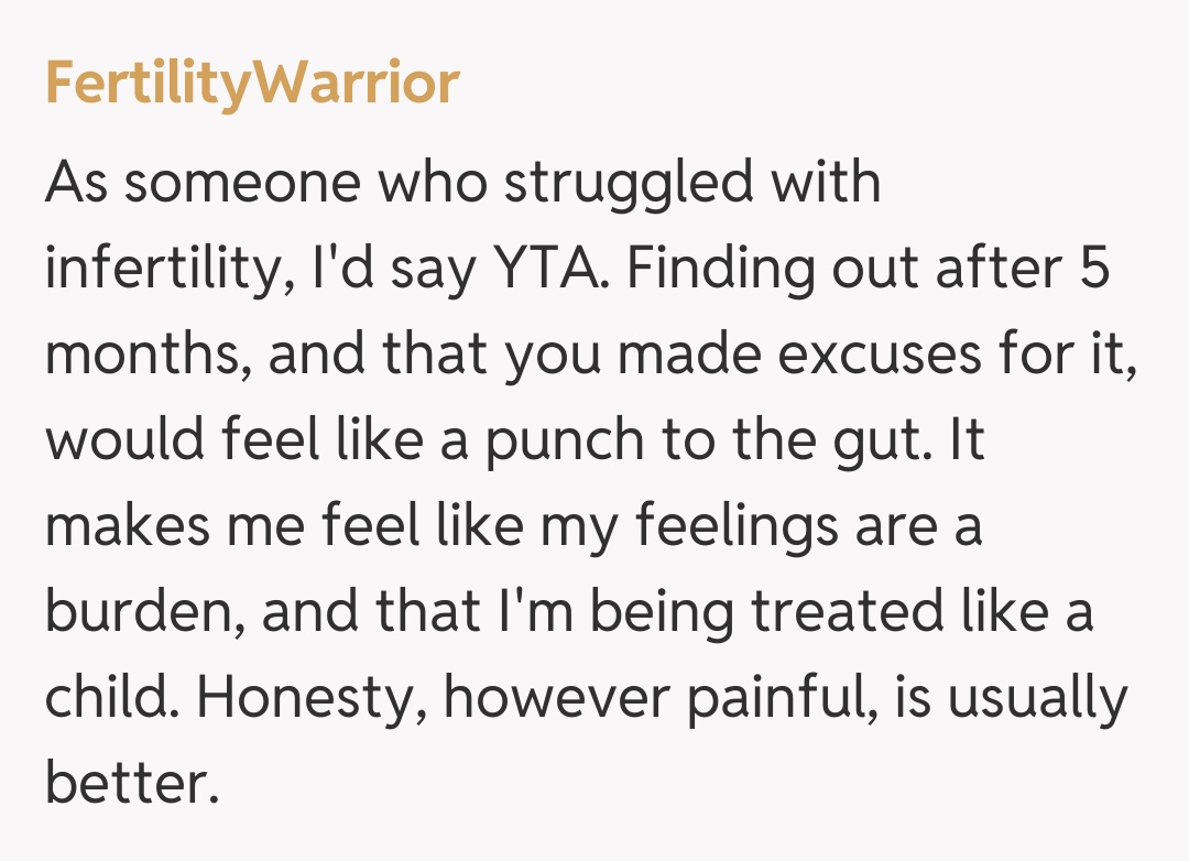 Comentariu de la FertilityWarrior