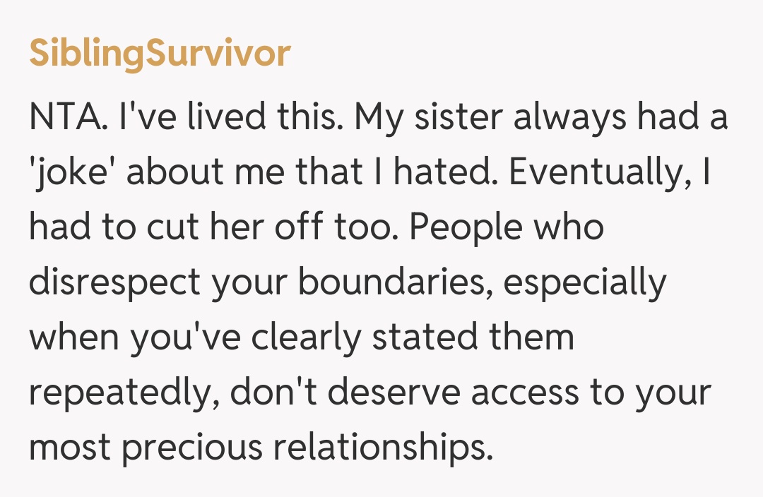 Comentariu de la SiblingSurvivor