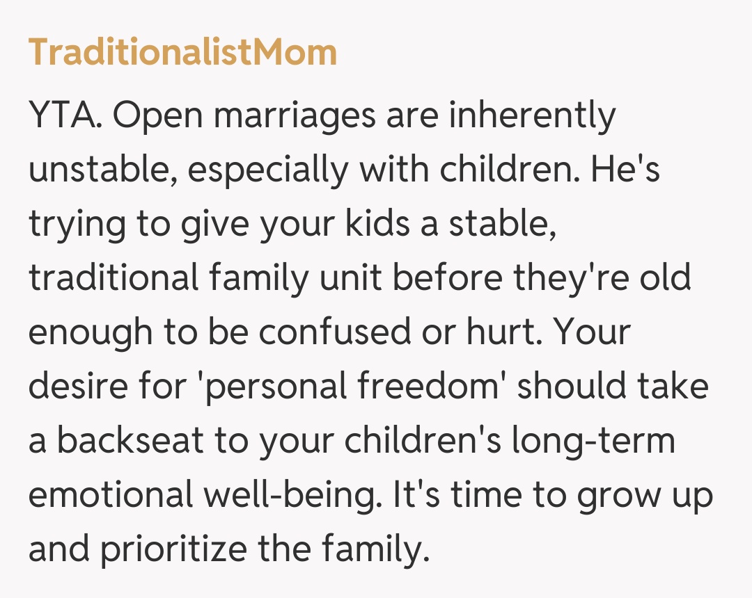 Comentariu de la TraditionalistMom