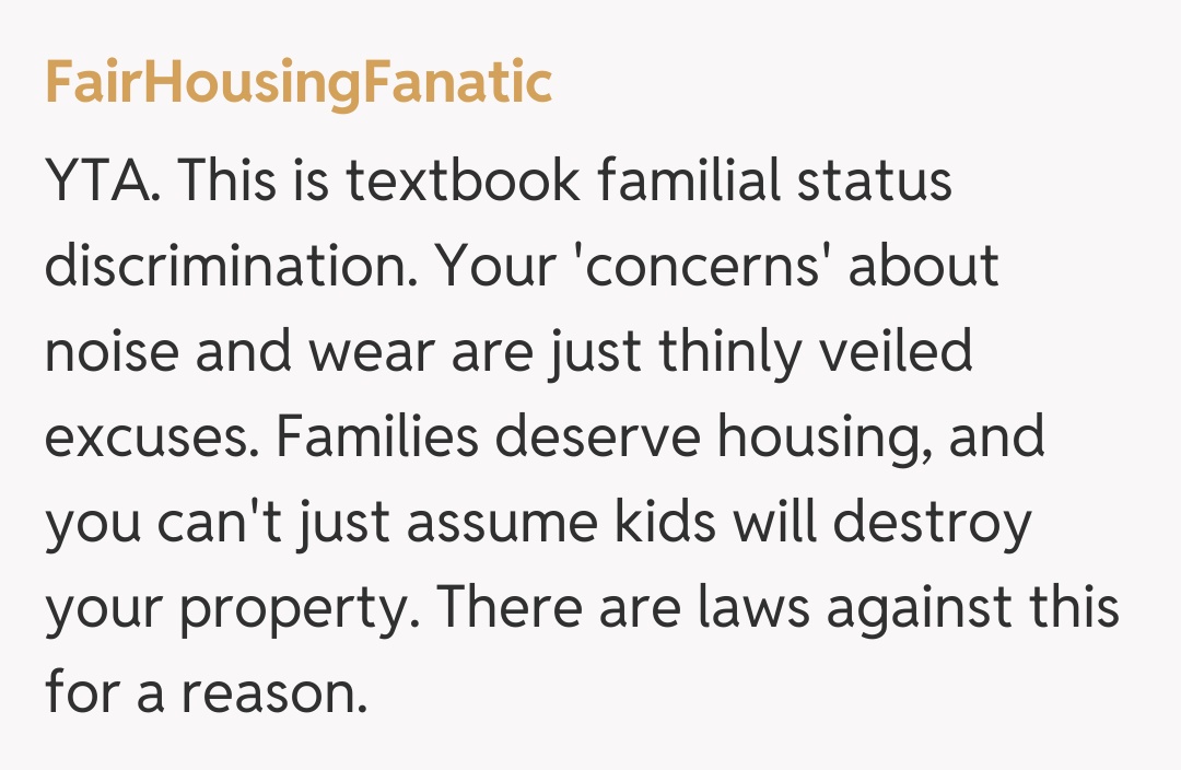 Comentariu de la FairHousingFanatic