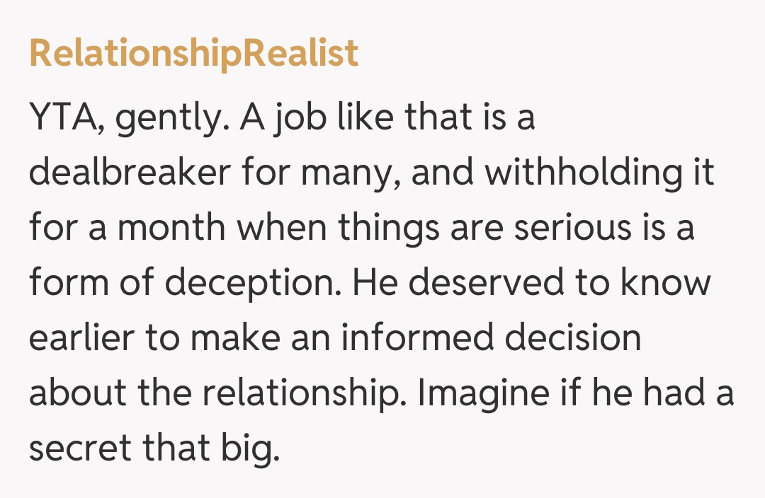 Comentariu de la RelationshipRealist