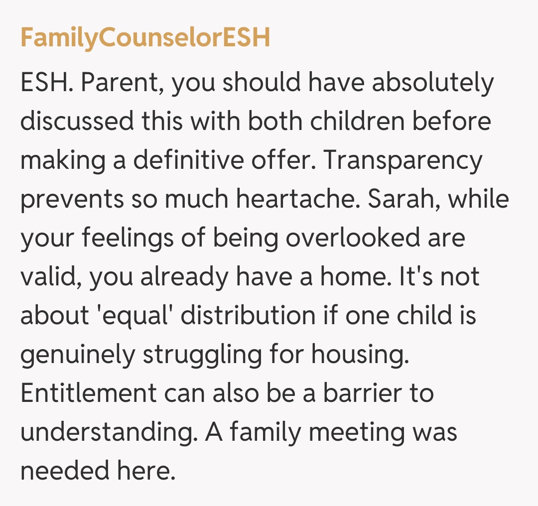 Comentariu de la FamilyCounselorESH