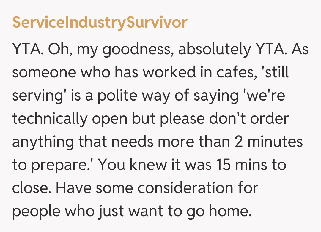Comentariu de la ServiceIndustrySurvivor