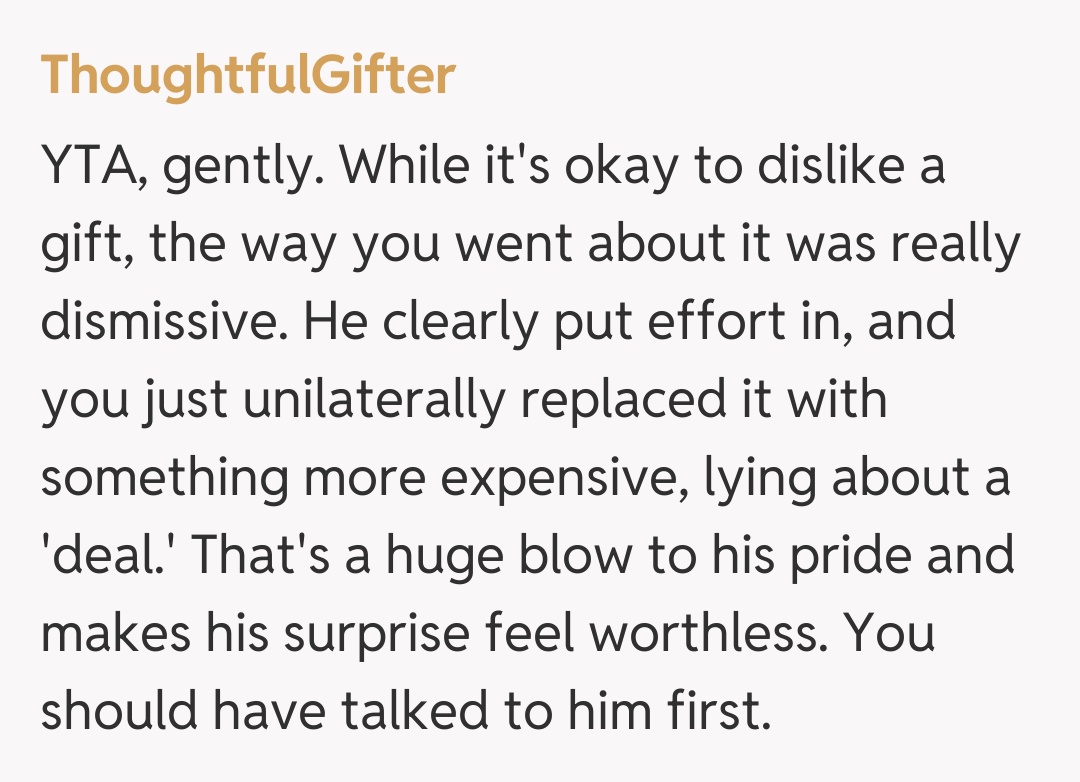 Comentariu de la ThoughtfulGifter