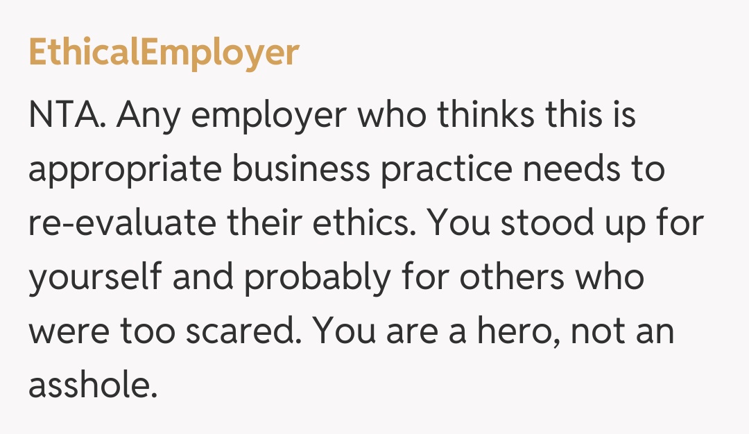 Comentariu de la EthicalEmployer