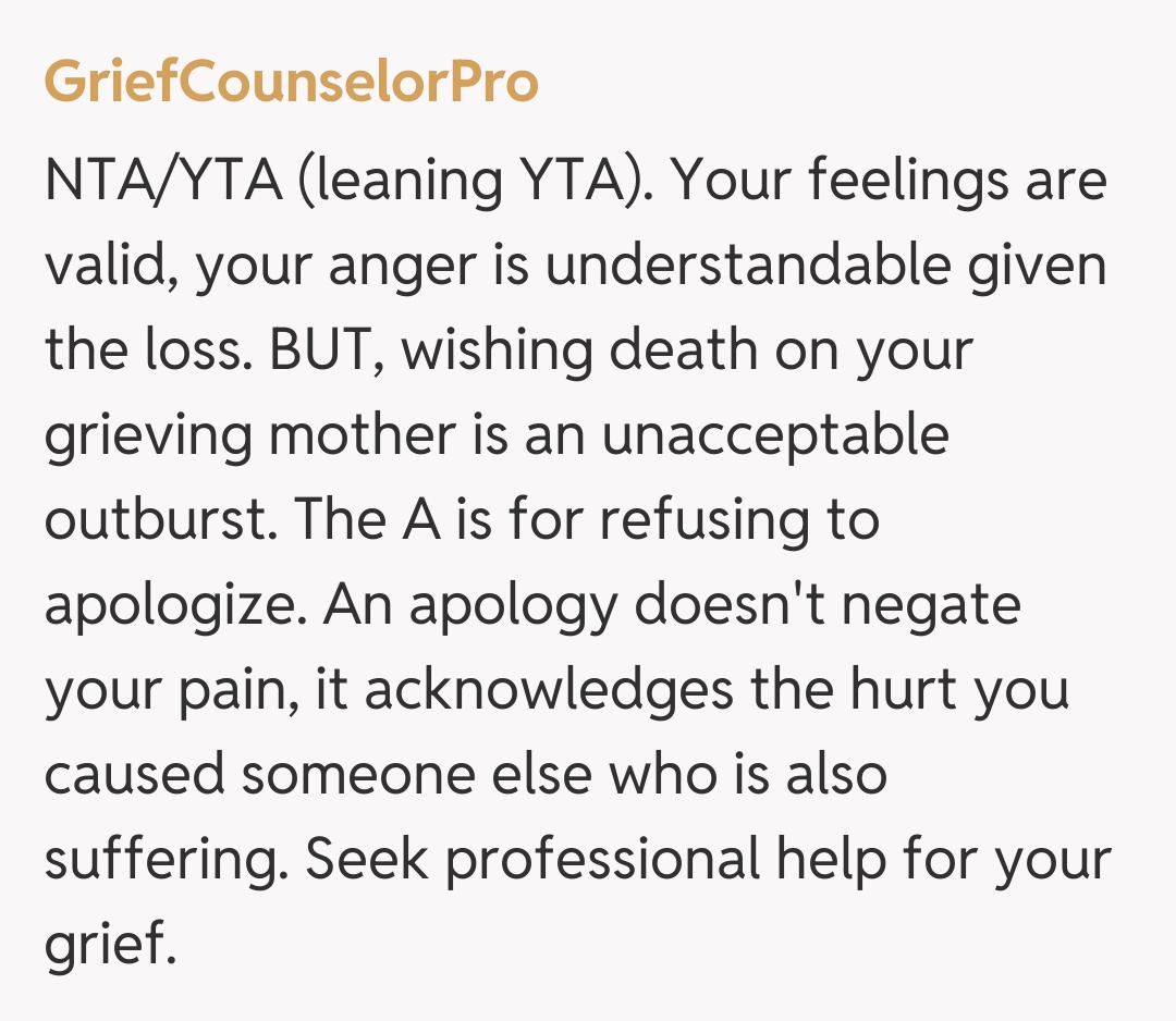 Comentariu de la GriefCounselorPro