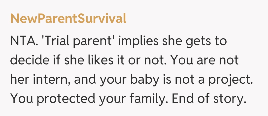 Comentariu de la NewParentSurvival