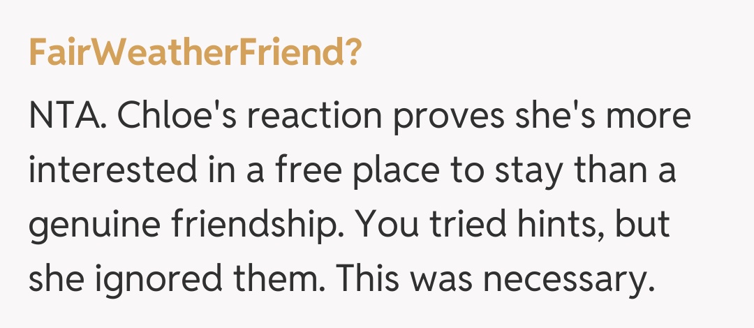 Comentariu de la FairWeatherFriend?