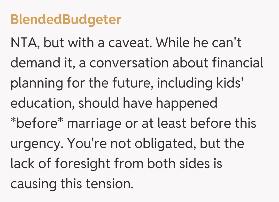 Comentariu de la BlendedBudgeter