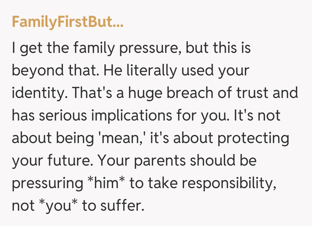 Comentariu de la FamilyFirstBut...