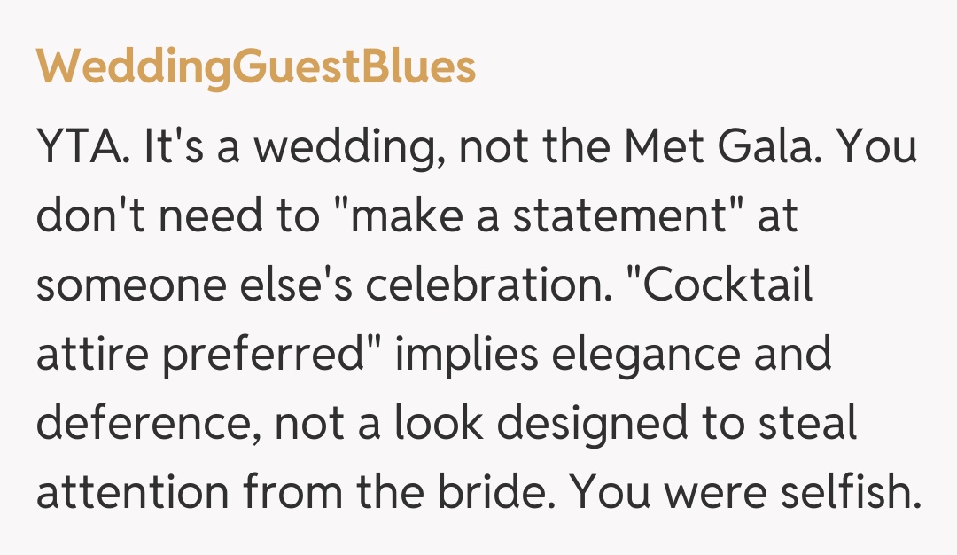 Comentariu de la WeddingGuestBlues
