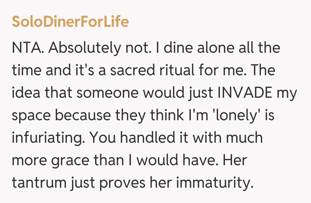 Comentariu de la SoloDinerForLife