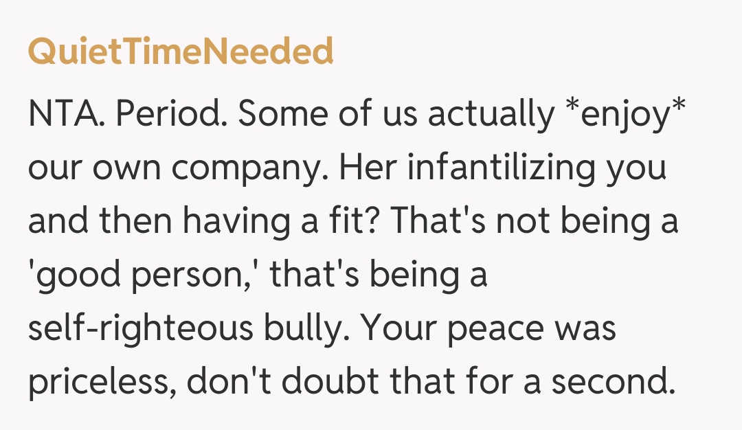 Comentariu de la QuietTimeNeeded