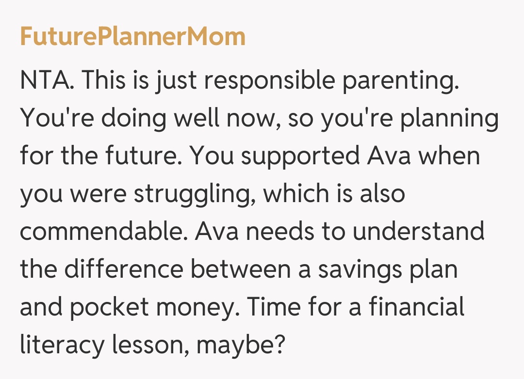 Comentariu de la FuturePlannerMom