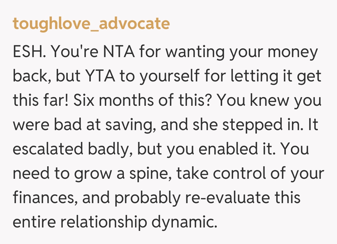 Comentariu de la toughlove_advocate