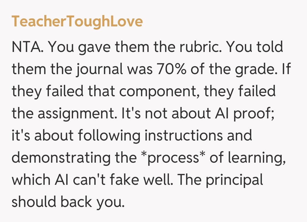 Comentariu de la TeacherToughLove