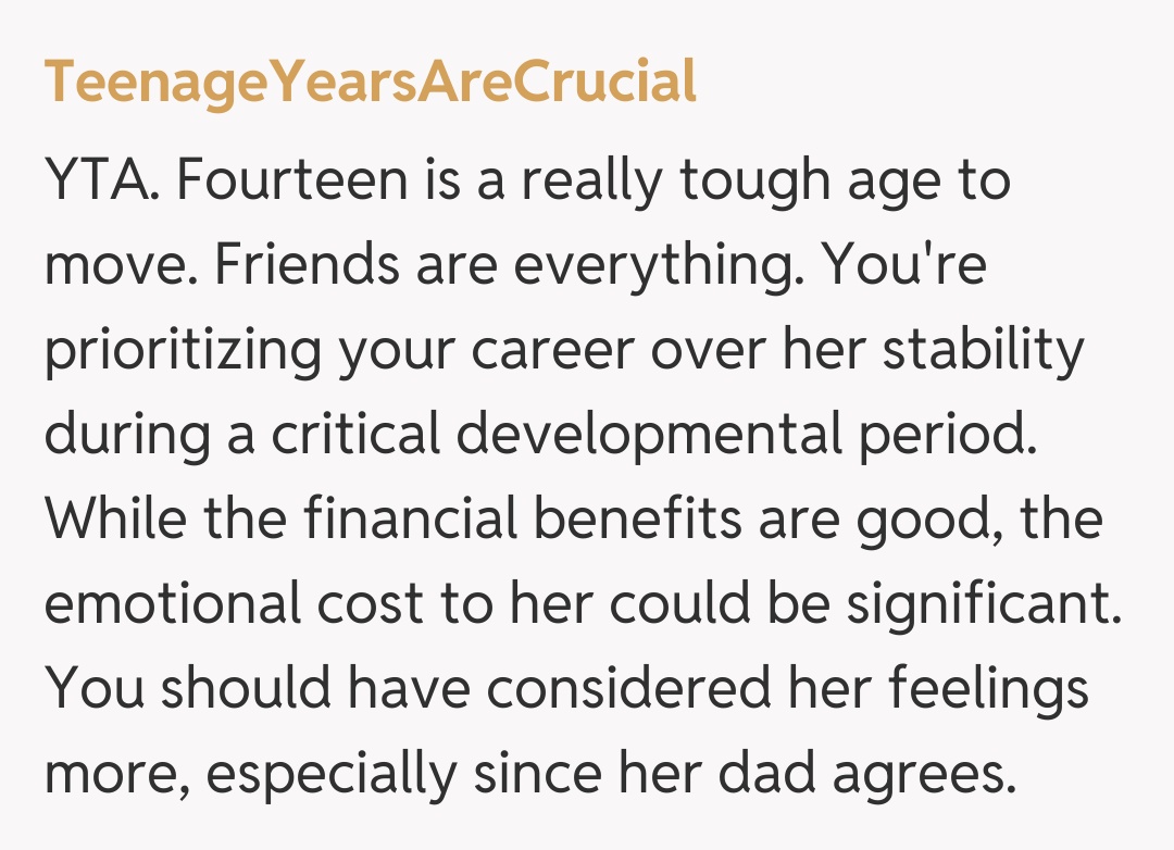 Comentariu de la TeenageYearsAreCrucial