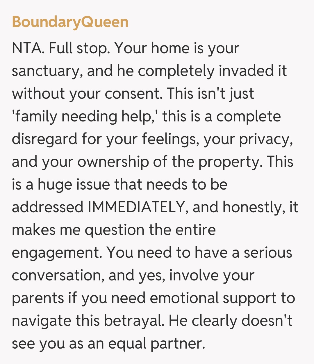 Comentariu de la BoundaryQueen