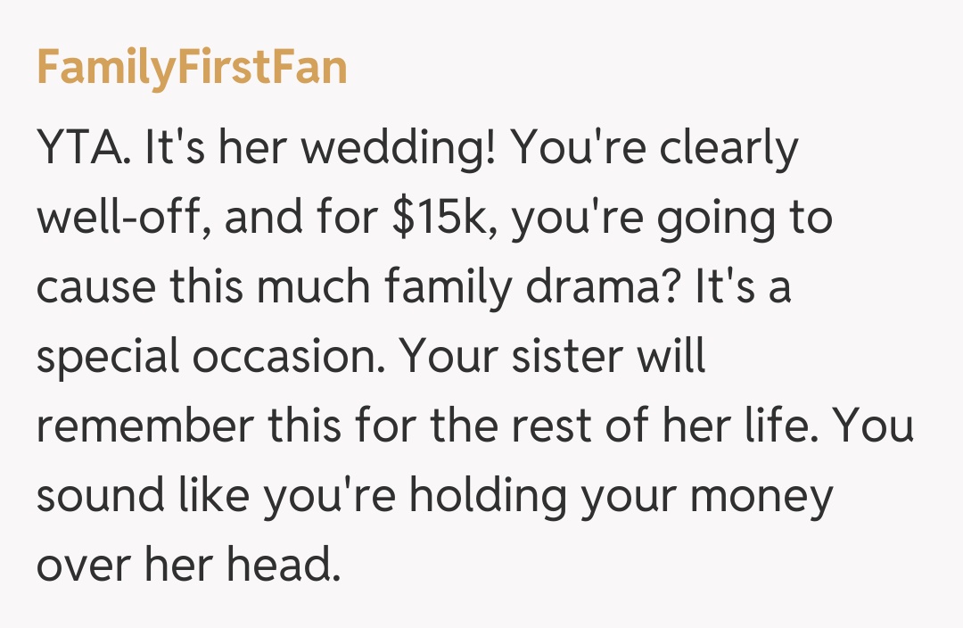 Comentariu de la FamilyFirstFan