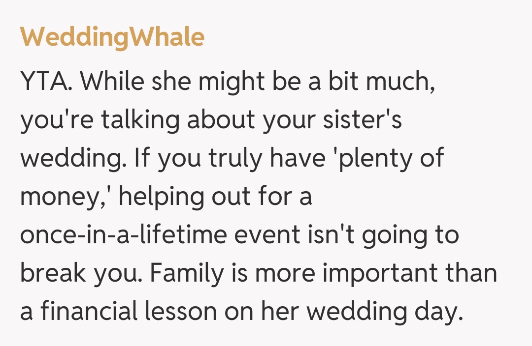 Comentariu de la WeddingWhale