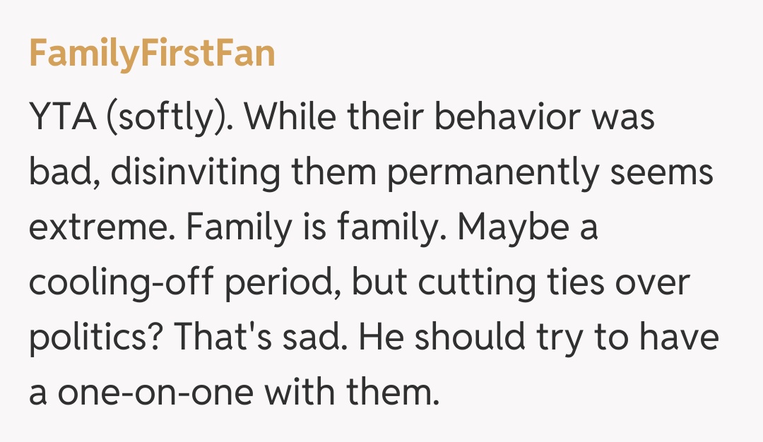 Comentariu de la FamilyFirstFan