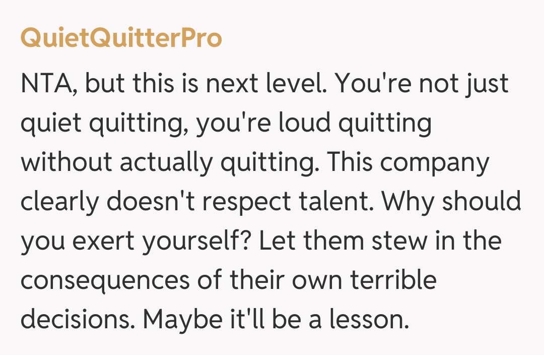Comentariu de la QuietQuitterPro