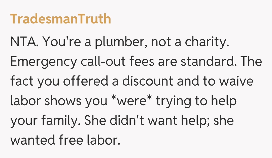 Comentariu de la TradesmanTruth