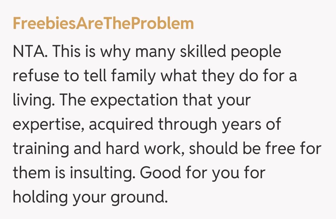 Comentariu de la FreebiesAreTheProblem