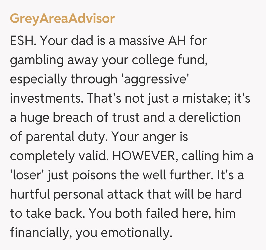 Comentariu de la GreyAreaAdvisor