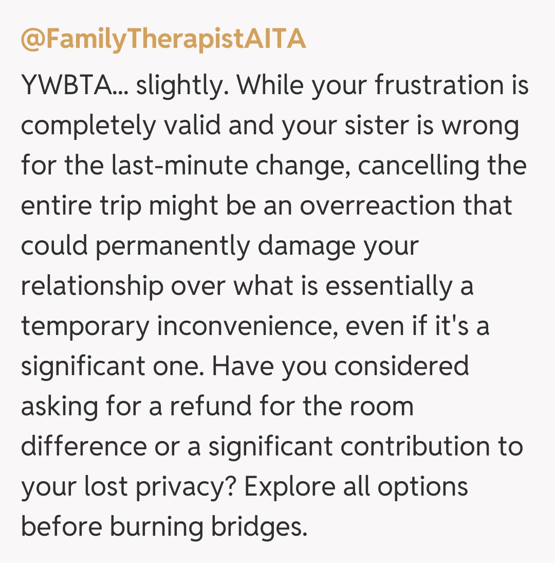 Comentariu de la @FamilyTherapistAITA
