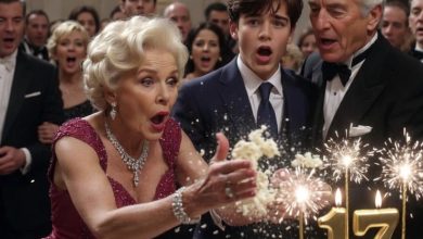 Photo of At my son’s seventeenth birthday celebration, a wealthy relative leaned back in her chair and said with open contempt, “Your boy is nothing more than a charity case — a nobody without a true family line.” Her words cut through the room like a blade. I gently wrapped my arm around my son and pressed a soft smile onto my face. “You’re right,” I replied quietly. “He is adopted. But…” That single unfinished word hung in the air for only a second before the massive banquet hall doors swung open with explosive force. A tall billionaire with silver hair stepped inside, each tap of his cane clicking sharply against the polished marble floor. The guests gasped as he walked straight toward my son. He stopped before him and spoke with unwavering calm. “Grandson,” he said, “I apologize for being late. And from this day forward, everything I own — my entire empire — is yours.” The silence that followed was heavy enough to crush the room.