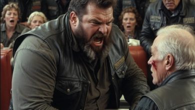 Photo of He Thought No One Would Defend the “Helpless” Old Man He Hit – Seconds Later, Roaring Engines Pulled Up Outside the Diner