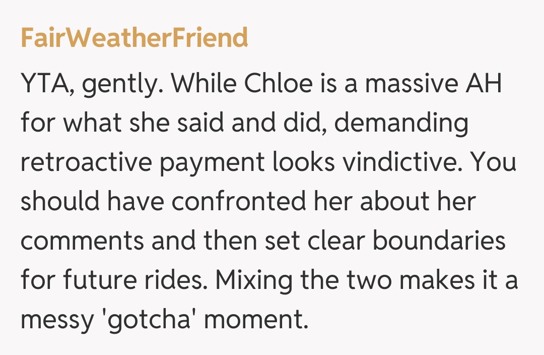 Comentariu de la FairWeatherFriend