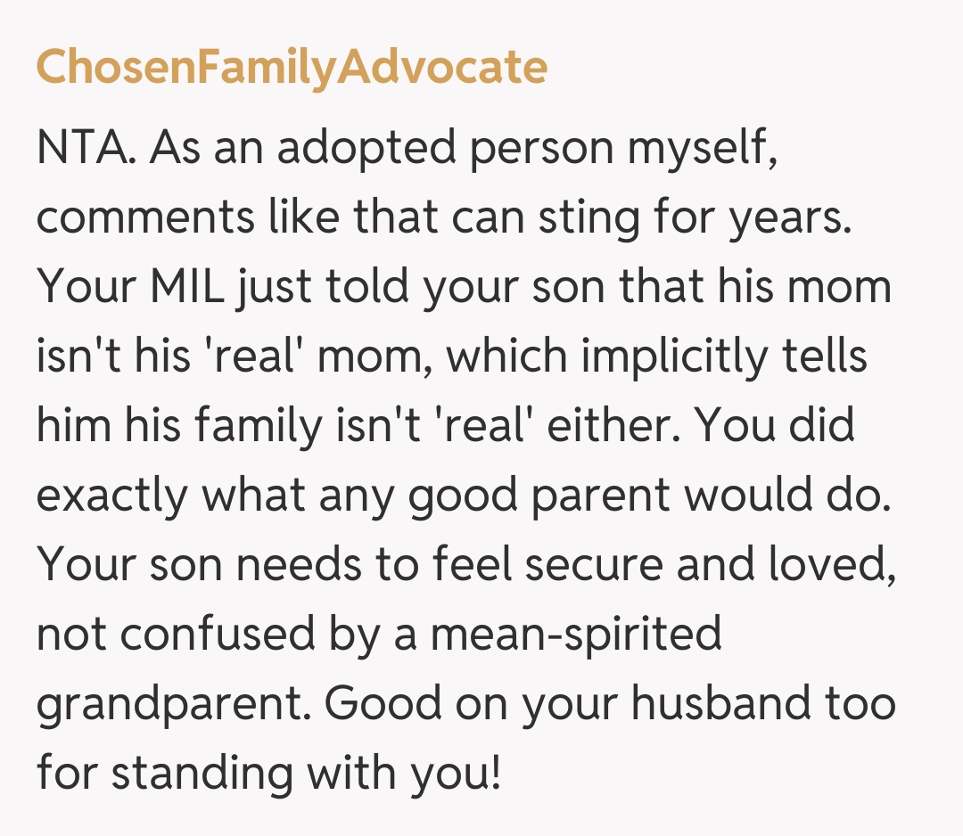 Comentariu de la ChosenFamilyAdvocate