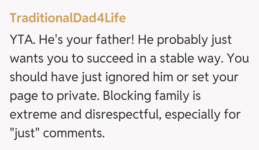 Comentariu de la TraditionalDad4Life