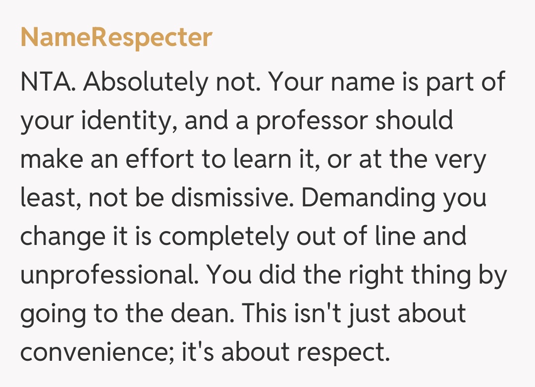 Comentariu de la NameRespecter