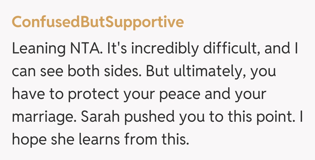 Comentariu de la ConfusedButSupportive